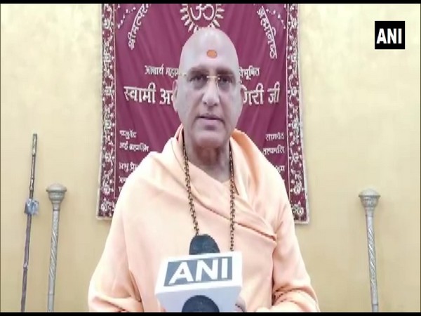Swami Avdheshanand Giri of Juna Akhara speaking to ANI in Haridwar on Thursday. (Photo/ANI)