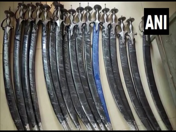 Visual of swords recovered from an auto (Photo/ANI) 