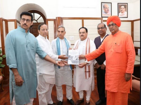 Visual of BJP Committee submitting report to BJP National President JP Nadda (Photo/ANI)