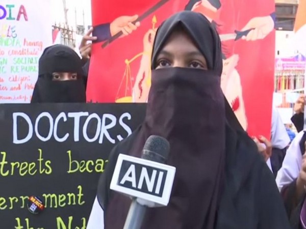 Syeda a student protesting in Hyderabad against CAA 