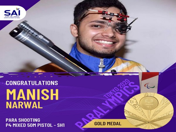 Tokyo Paralympic medallist Manish Narwal (Photo/Twitter/SAI)