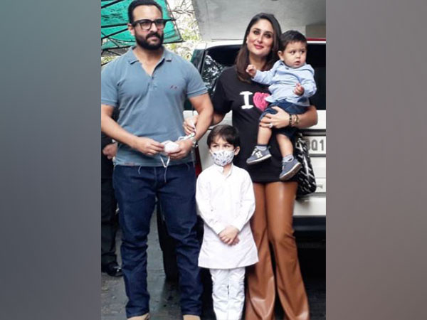 Saif Ali Khan, Kareena Kapoor with their children Taimur and Jeh (Image source: Twitter)