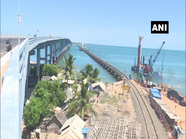 Indian Railways starts construction of new railway bridge project at Pamban Sea. (Photo/ANI)