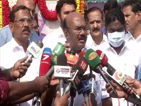 Tamil Nadu Fisheries Minister D Jayakumar speaking to media on Friday. (Photo/ANI)