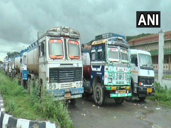 Drivers of oil tankers on strike from Wednesday in Imphal, Manipur. Photo/ANI