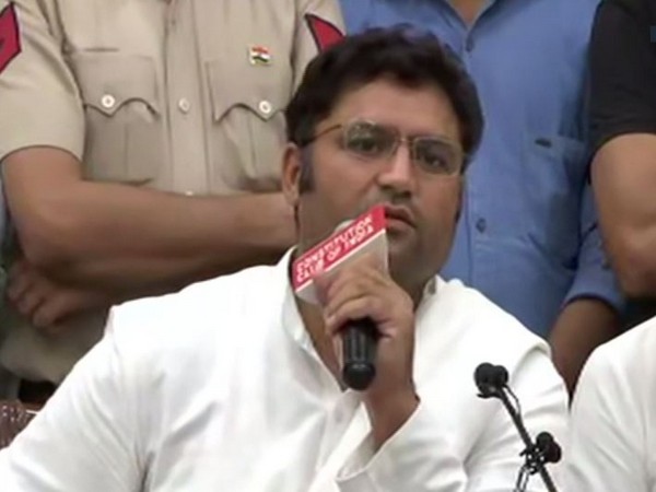 Congress leader Ashok Tanwar talking to the media in New Delhi on Thursday.  Photo/ANI