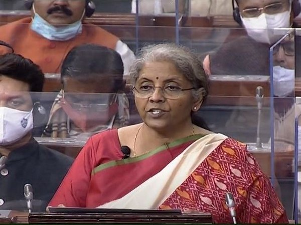 Finance Minister Nirmala Sitharaman during her budget speech on Monday