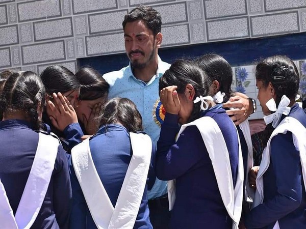 Ashish Dandwal with his students.  