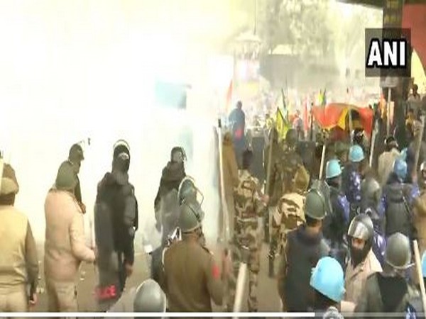 Visuals from Delhi's Nangloi area during protest on Republic Day. (Photo/ANI)
