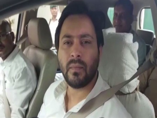 RJD leader Tejashwi Yadav speaking to reporters in Patna, Bihar on Friday. Photo/ANI