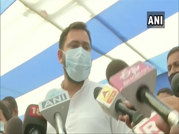 Tejashwi Yadav, the chief ministerial candidate of Mahagathbandhan is contesting from Raghopur constituency. (Photo/ANI)