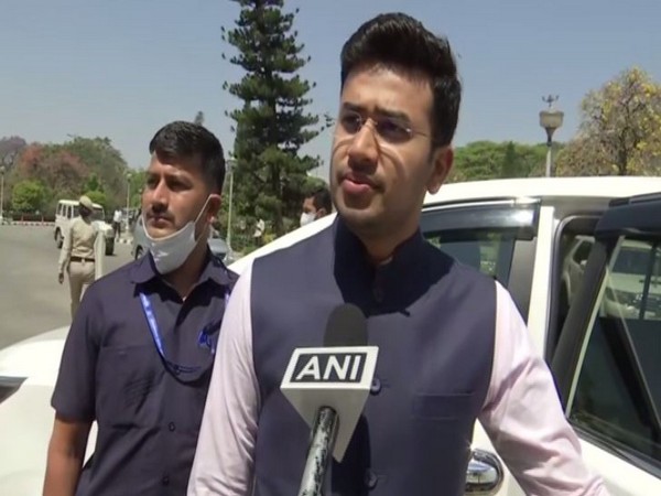 National president of BJP Yuva Morcha Tejasvi Surya. (Photo/ANI)