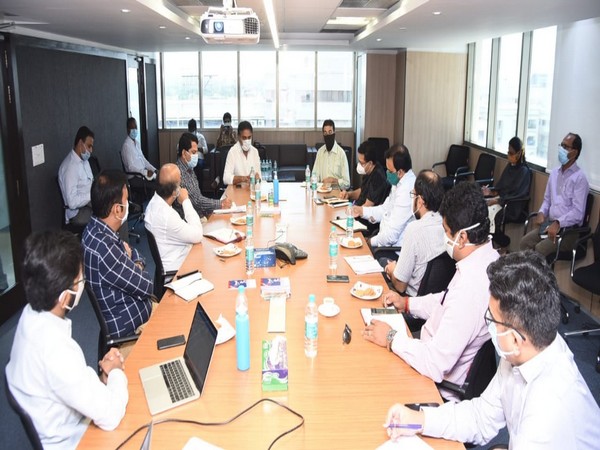 Telangana Minister KT Rama Rao during a review meeting with senior officials of IT and Industries Departments in Hyderabad to discuss the post-COVID world.
