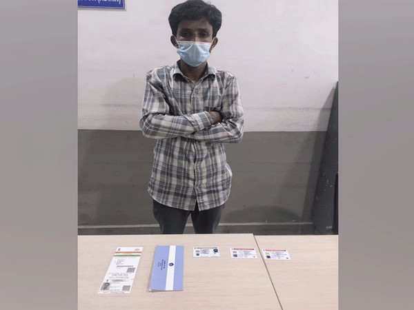 Myanmar refugee arrested for obtained Indian Aadhar card in Hyderabad. (Photo/ANI)