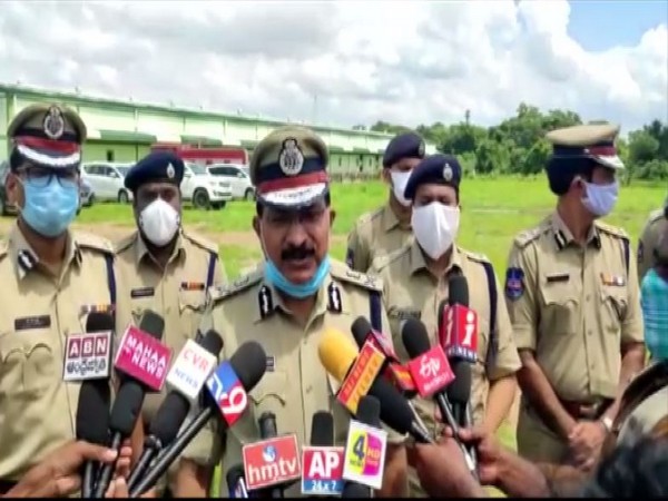 Telangana DGP Mahender Reddy while speaking to media. (Photo/ANI)