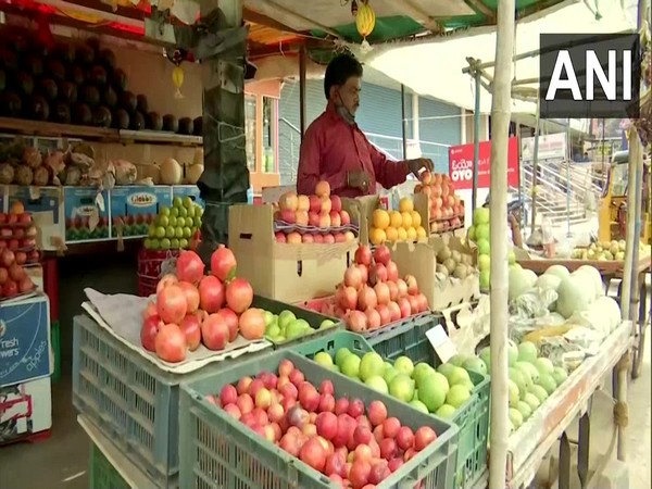 A fruit vendor in Hyderabad at his stall