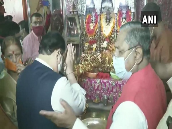 JP Nadda on Saturday morning visited the Badi Patan Devi Temple in Bihar's Patna. (Photo/ANI)