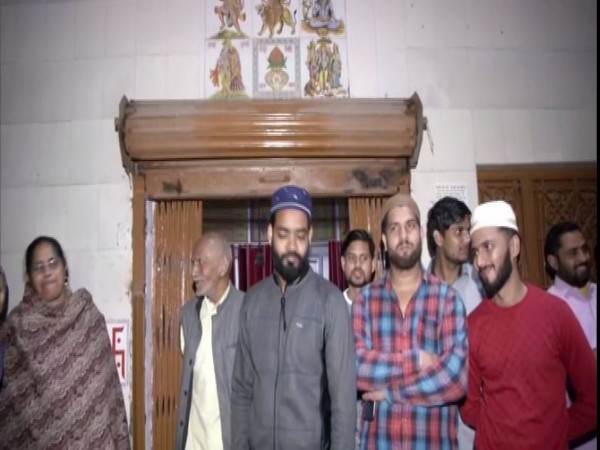 A visual from outside the temple in Chand Bagh, Delhi. Photo/ANI