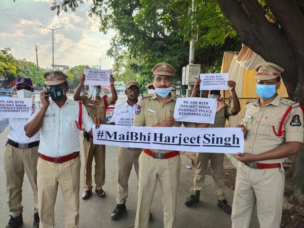 Telangana Police on Monday participated in 'Main Bhi Harjeet Singh' campaign, launched by Punjab Police.
