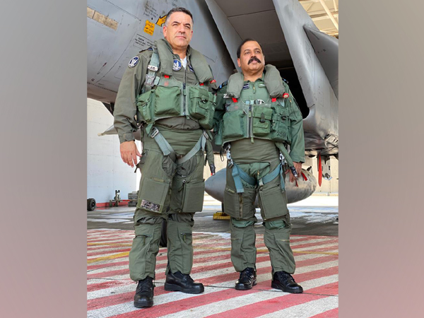 Indian Air Force chief RKS Bhadauria (R) with  Major Geneneral Amikam Norkin, Commander Israeli Air Force.