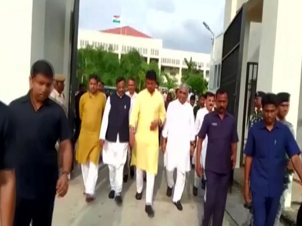 Former Tripura Chief Minister Biplab Deb exiting Governor House after tendering resignation. (ANI/photo)