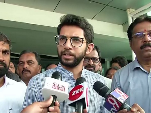 Shiv Sena leader Aaditya Thackeray speaking to reporters ANI on Friday. Photo/ANI