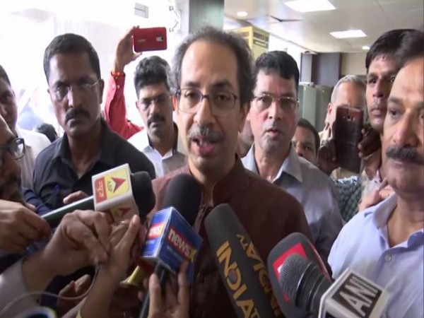 Shiv Sena chief Uddhav Thackeray speaking to reporters in Mumbai on Thursday, Photo/ANI