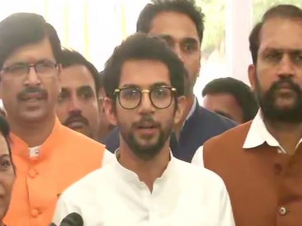 Aaditya Thackeray speaking to media persons in New Delhi on Wednesday 
