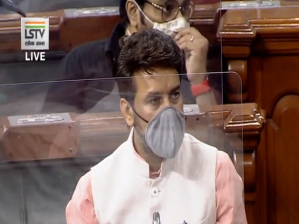 Minister of State Finance Anurag Thakur speaking in Lok Sabha on Friday. 