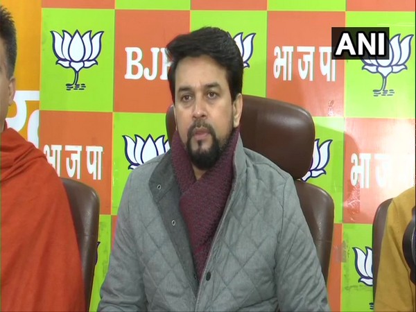 Anurag Thakur addressing a press conference in Jammu on Wednesday.