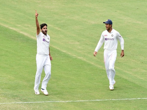 India bowler Shardul Thakur celebrates the fall of an Australia wicket (Image: BCCI Twitter)