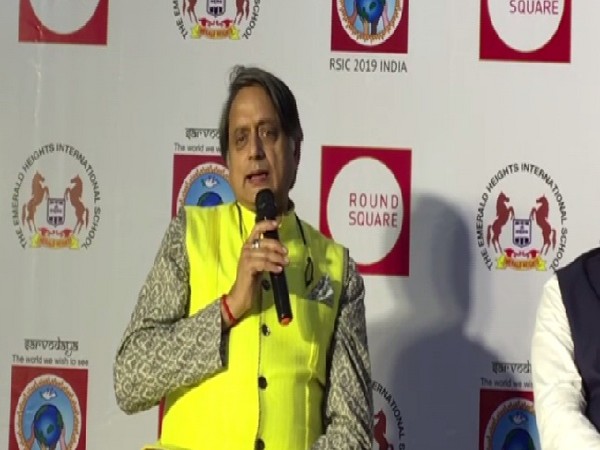 Congress MP Shashi Tharoor speaking at an event in Indore, Madhya Pradesh on Thursday.