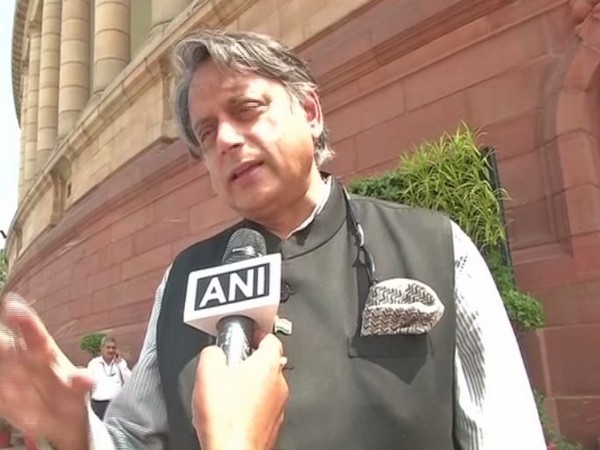 Shashi Tharoor talking to ANI in New Delhi on Monday 