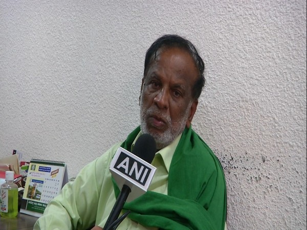 Convener of south Indian states farmer's movement KT Gangadhar speaking to ANI on Thursday. (Photo/ANI)