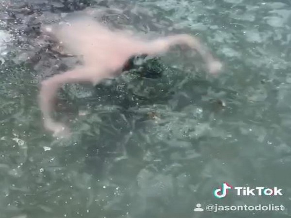 After much struggle, Clark luckily managed to resurface once he locating the hole (Picture Courtesy: Instagram)