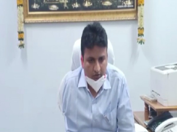 Tirupati municipal commissioner PS Girisha speaking to media. 