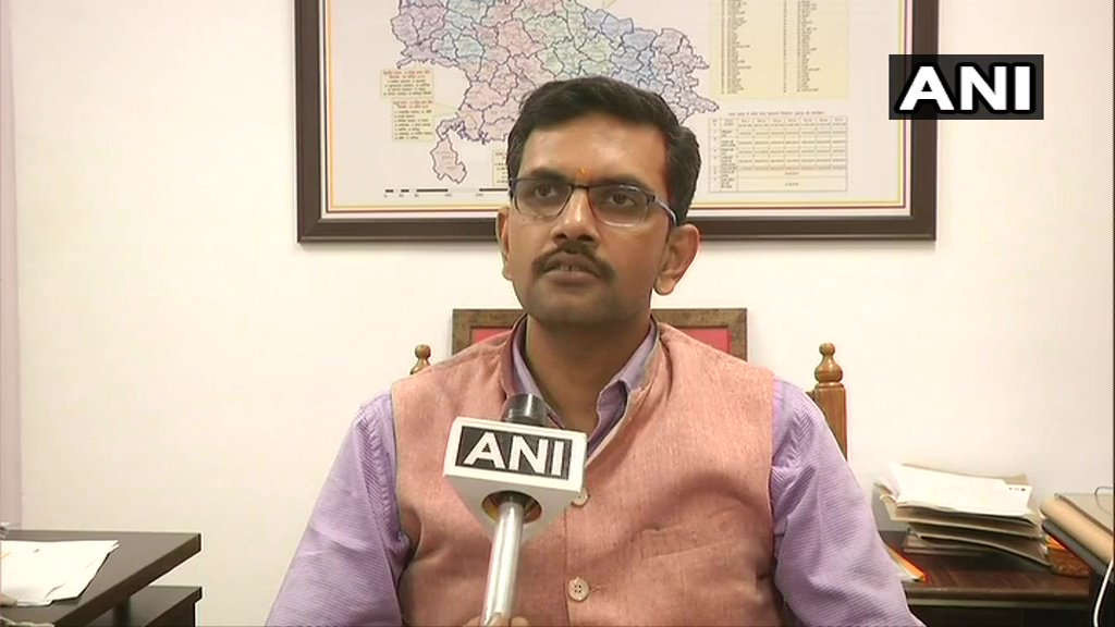 BR Tiwari, Additional Chief Electoral Officer, talking to ANI on Friday at Lucknow. 