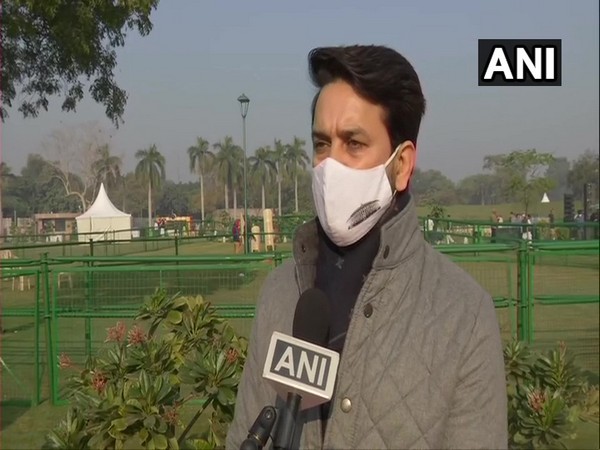 Union Minister Anurag Thakur speaking to ANI in New Delhi on Friday.