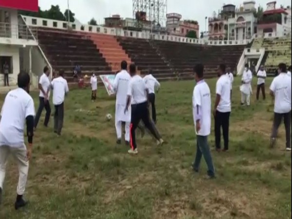 TMC workers playing football (Photo/ANI)