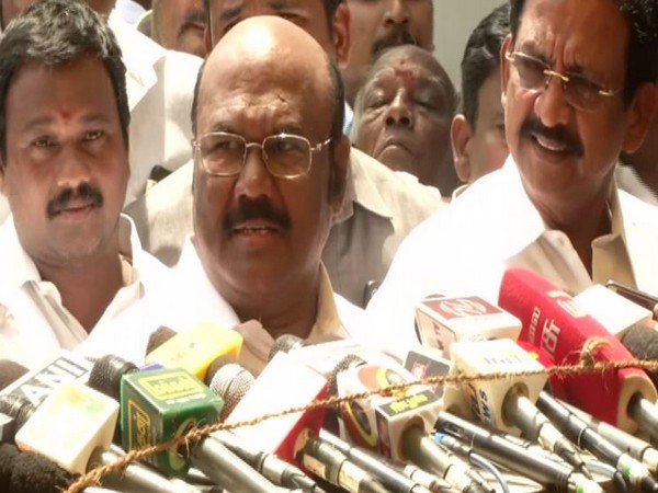 Tamil Nadu Fisheries Minister D Jayakumar while addressing the media on Friday. (Photo: ANI)