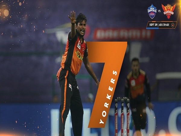Sunrisers Hyderabad bowler T Natarajan (Image: SRH's Twitter)