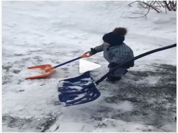 Rory with his shovel (Photo courtesy: Instagram)