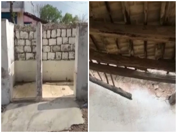 Children at a government-run primary school in a village in Sagar district are being forced to study in a dilapidated building