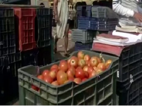 Tomatoes are being sold at Rs 30-40 per kg in Delhi. Photo/ANI