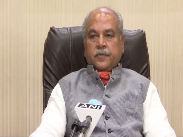 Union Agriculture Minister Narendra Singh Tomar talking to ANI in New Delhi on Monday. (Photo/ANI)