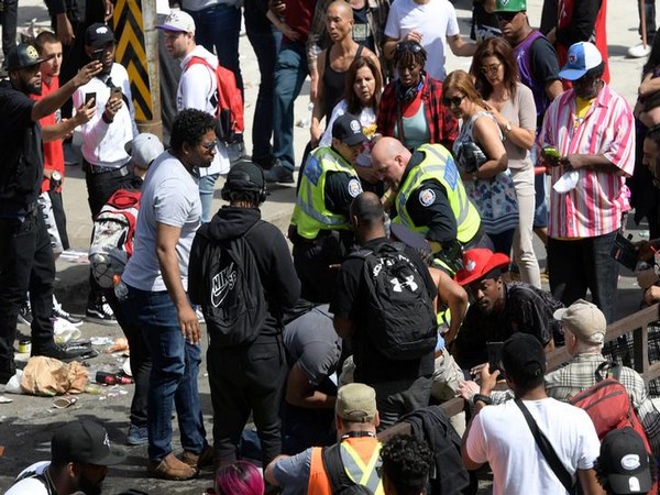 The incident occurred near Nathan Phillips Square, where huge crowds had gathered to celebrate Toronto Raptors' victory