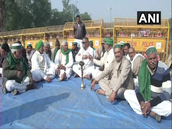 Farmers protest near Gautam Budh Dwar on Delhi-Noida Link Road. (File Photo/ANI)