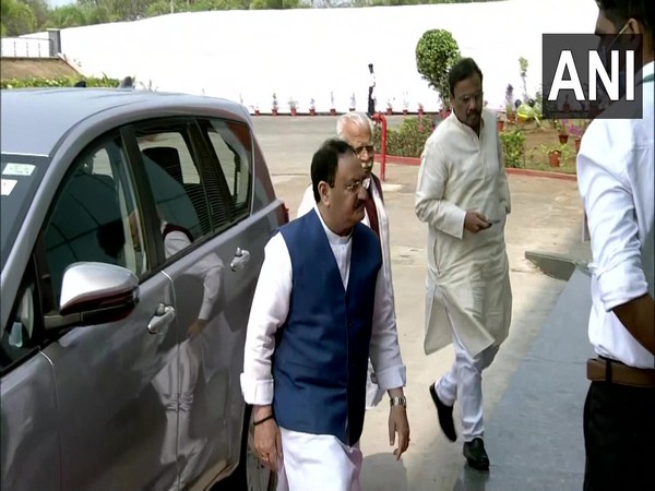 BJP top brass reaches Panaji to attend oath ceremony of CM-designate Pramod Sawant. (Photo/ANI)