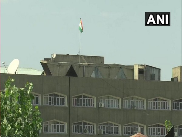 Tricolour flying atop  at the Civil Secretariat in Srinagar on Sunday. Photo/ANI