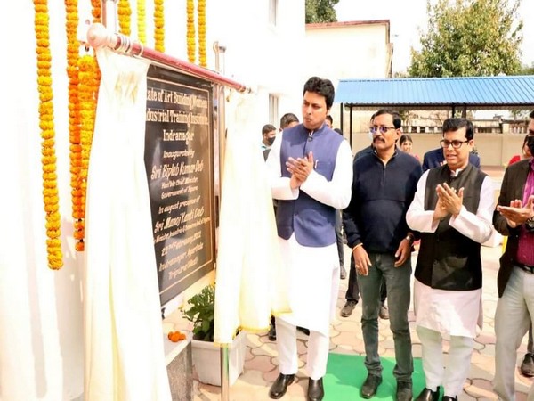 Chief Minister Biplab Kumar Deb during the inaugural function of the new hostel building of Industrial Training Centre at Indranagar in Agartala. (ANI/photo)